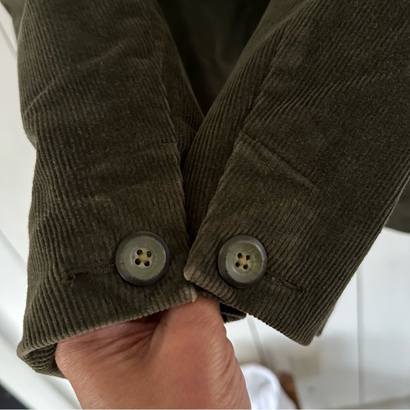 VTG LL Bean Corduroy Blazer Jacket Sz 12 Olive Green - Picture 7 of 8